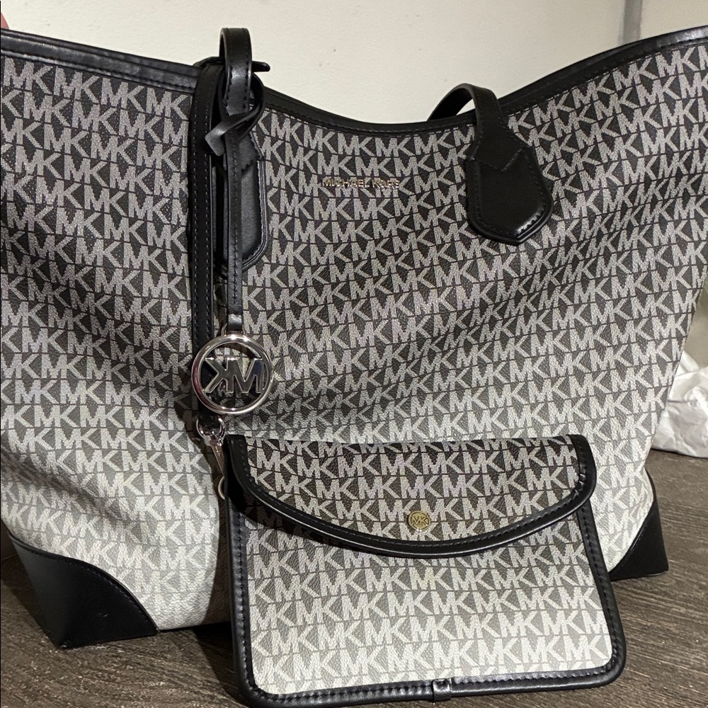 Michael Kors Monogram Black and Gray Tote